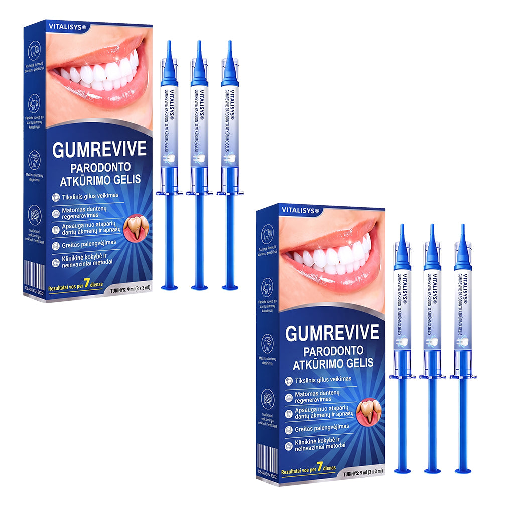 Rekomenduojamas odontologų 👨‍⚕️🦷🛡️ Vitalisys® GumRevive – regeneruojantis dantenų gelis 🐟❤️