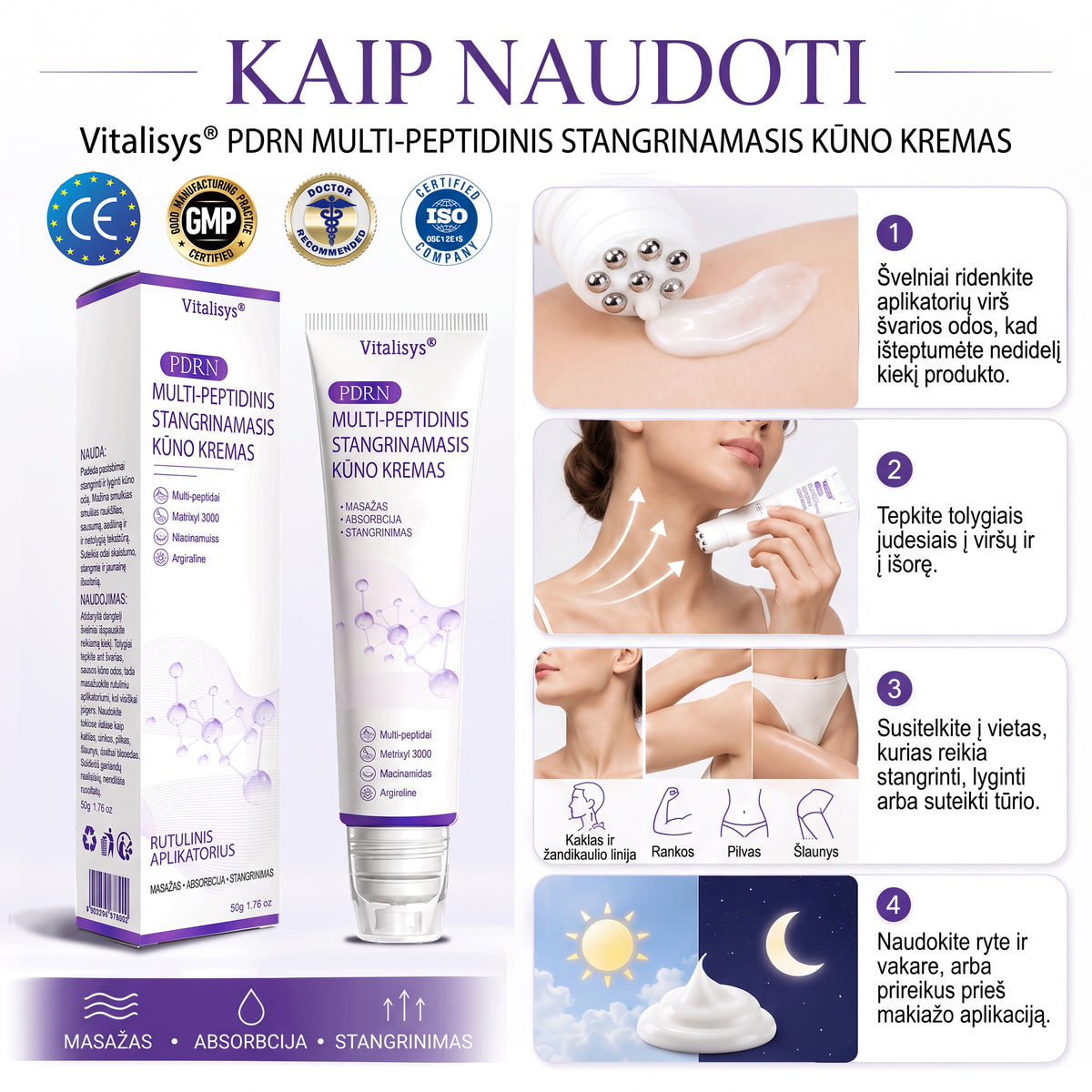 Ekspertų rekomenduojama🥦 |🌥️Vitalisys® PDRN“daugiapeptidis masažuojamasis kūno kremas – Anti-senėjimo, drėkinamasis,stangrinamasis,odą regeneruojantis,sulyginantis,spuogų ir dėmių šalinimo,karpų ir apgamų šalinimo, psoriazės palengvinimo priemonė.👒
