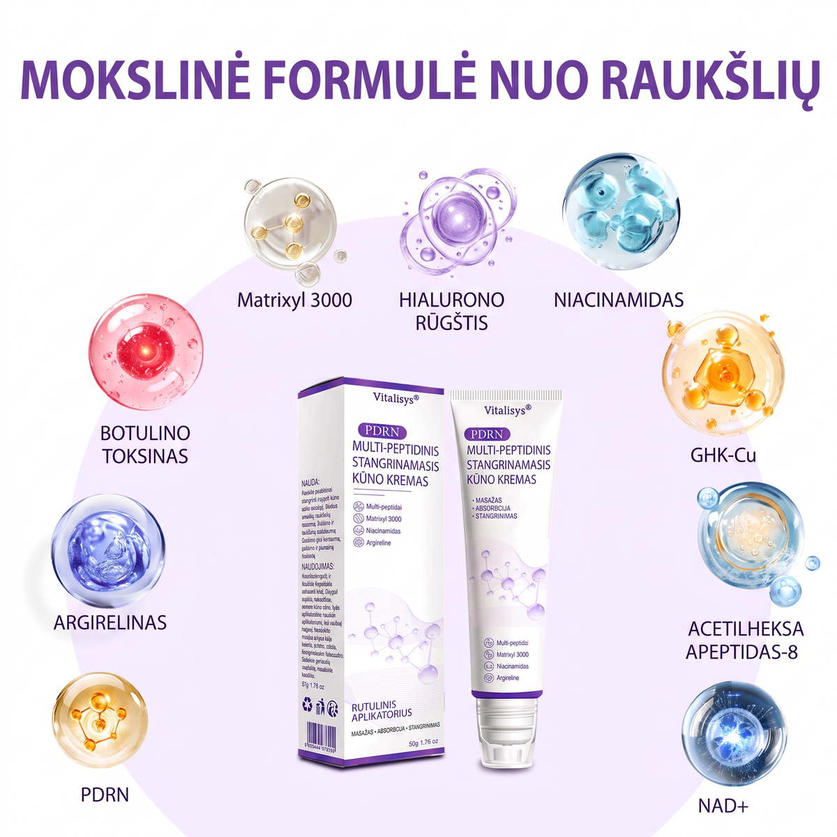Ekspertų rekomenduojama🥦 |🌥️Vitalisys® PDRN“daugiapeptidis masažuojamasis kūno kremas – Anti-senėjimo, drėkinamasis,stangrinamasis,odą regeneruojantis,sulyginantis,spuogų ir dėmių šalinimo,karpų ir apgamų šalinimo, psoriazės palengvinimo priemonė.👒