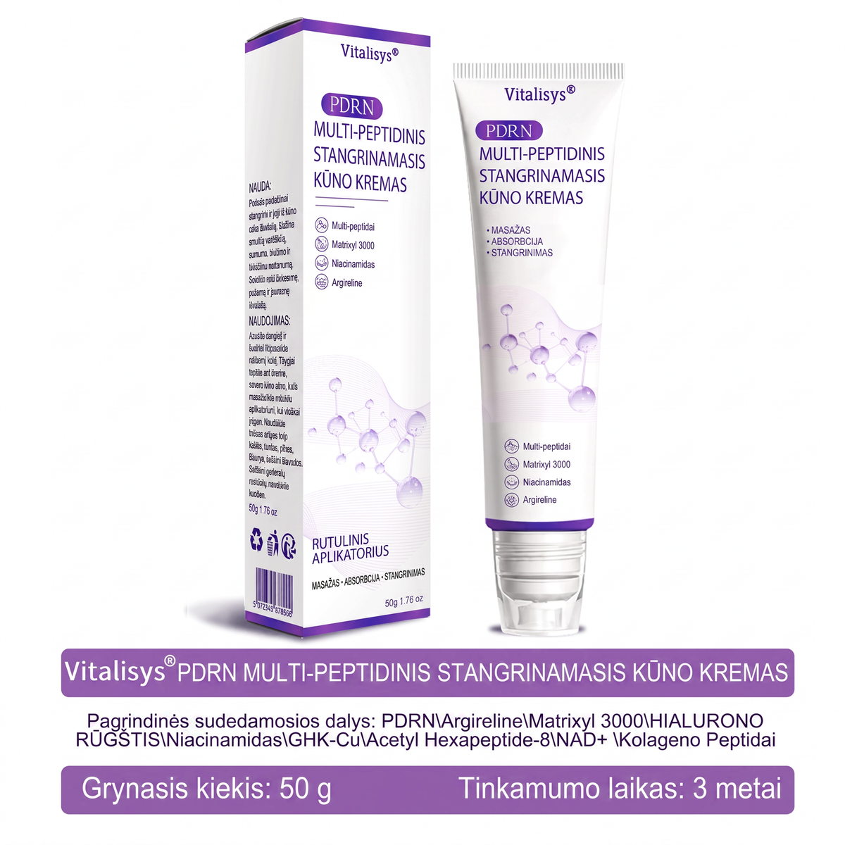 Ekspertų rekomenduojama🥦 |🌥️Vitalisys® PDRN“daugiapeptidis masažuojamasis kūno kremas – Anti-senėjimo, drėkinamasis,stangrinamasis,odą regeneruojantis,sulyginantis,spuogų ir dėmių šalinimo,karpų ir apgamų šalinimo, psoriazės palengvinimo priemonė.👒