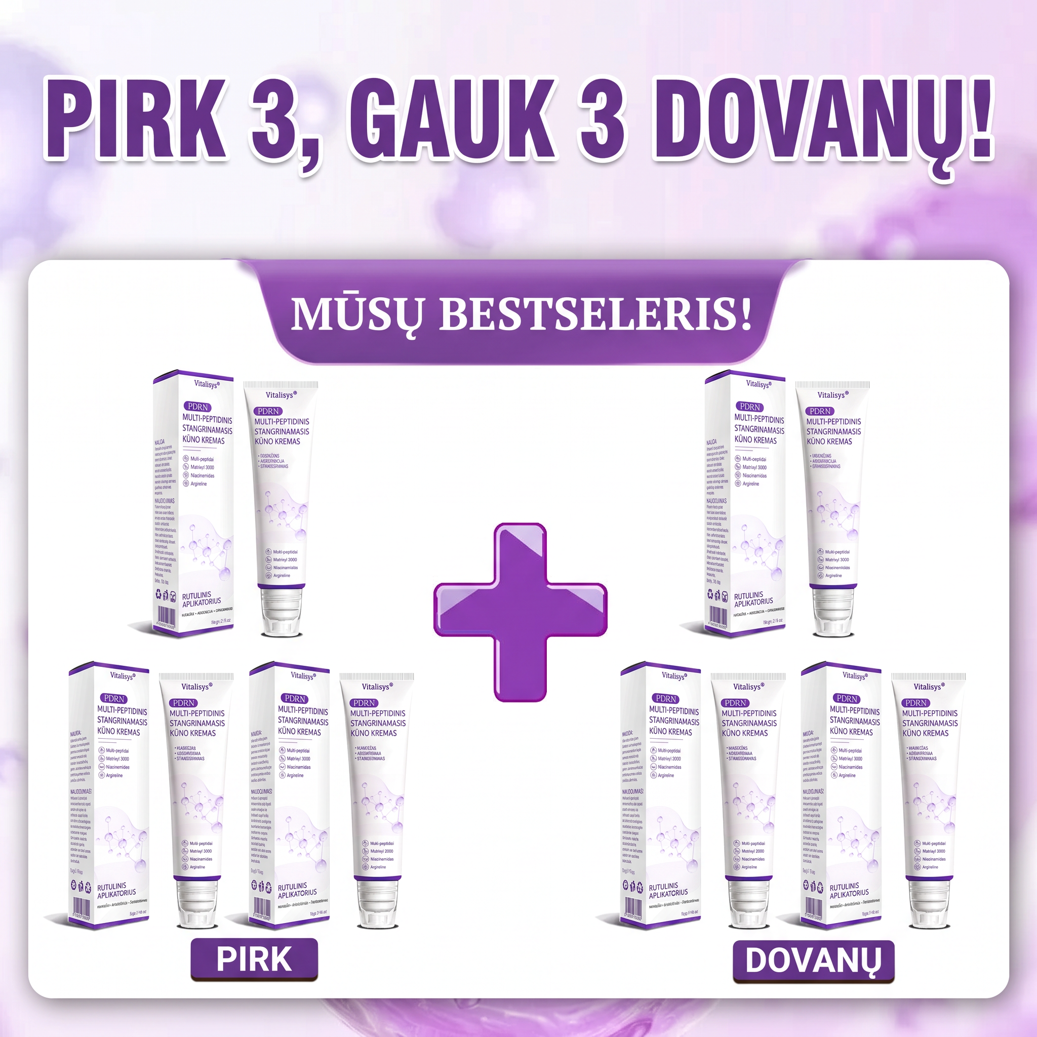 6 dėžutės — Pirk 3 gauk 3 nemokamai
