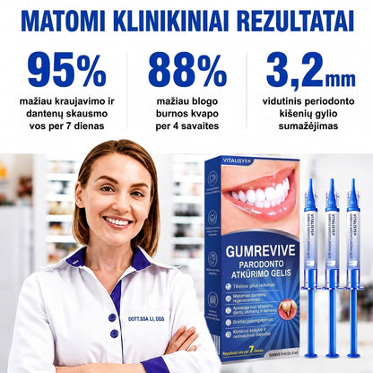 Rekomenduojamas odontologų 👨‍⚕️🦷🛡️ Vitalisys® GumRevive – regeneruojantis dantenų gelis 🐟❤️